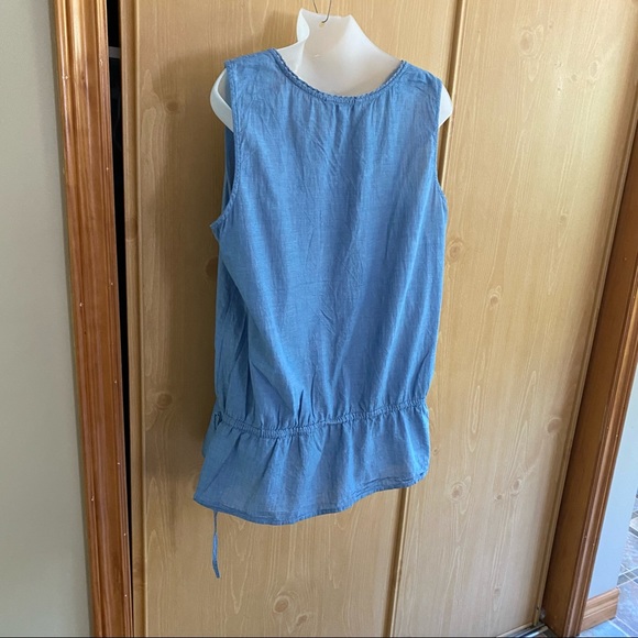 Croft & Barrow • Chambray Cinch Waist Tank Top - Picture 8 of 11